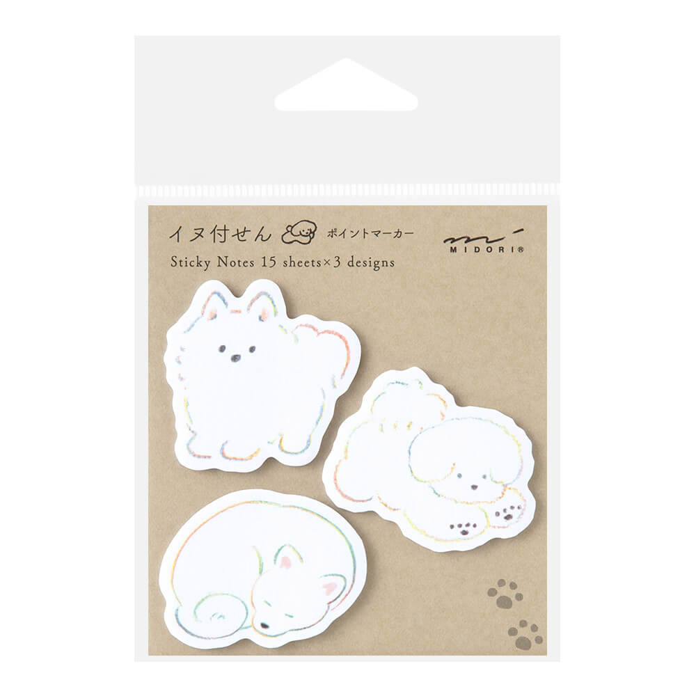 Midori Sticky Notes White Dog